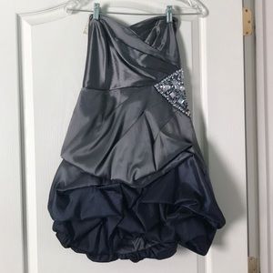 Grey/navy blue ombré cocktail dress
